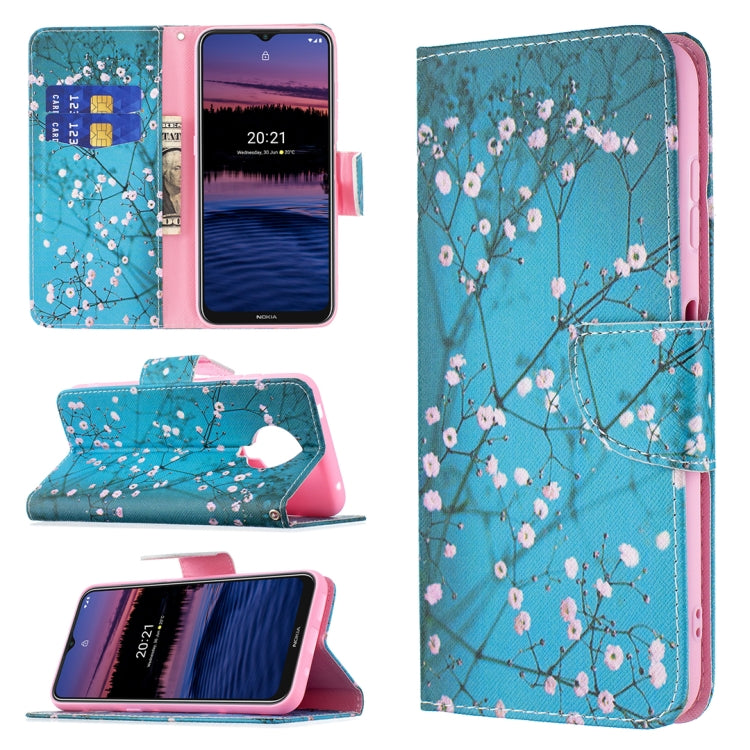 For Nokia G20 / G10 Colored Drawing Pattern Horizontal Flip Leather Case with Holder & Card Slots & Wallet(Plum Blossom) - Nokia Cases by buy2fix | Online Shopping UK | buy2fix