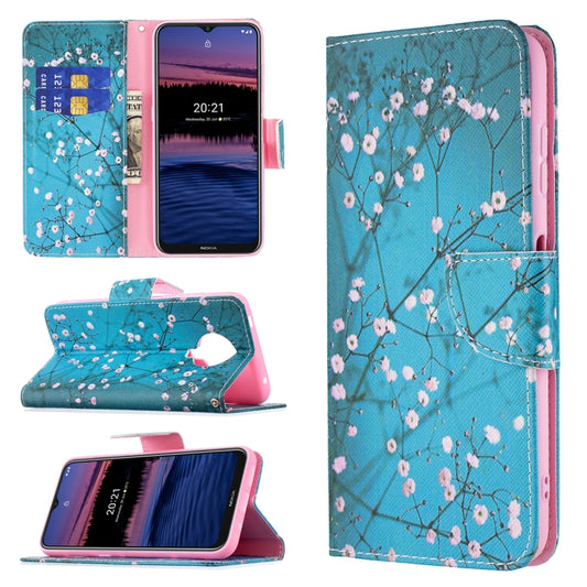 For Nokia G20 / G10 Colored Drawing Pattern Horizontal Flip Leather Case with Holder & Card Slots & Wallet(Plum Blossom) - Nokia Cases by buy2fix | Online Shopping UK | buy2fix
