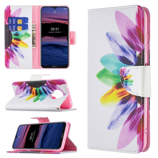 For Nokia G20 / G10 Colored Drawing Pattern Horizontal Flip Leather Case with Holder & Card Slots & Wallet(Sun Flower) - Nokia Cases by buy2fix | Online Shopping UK | buy2fix