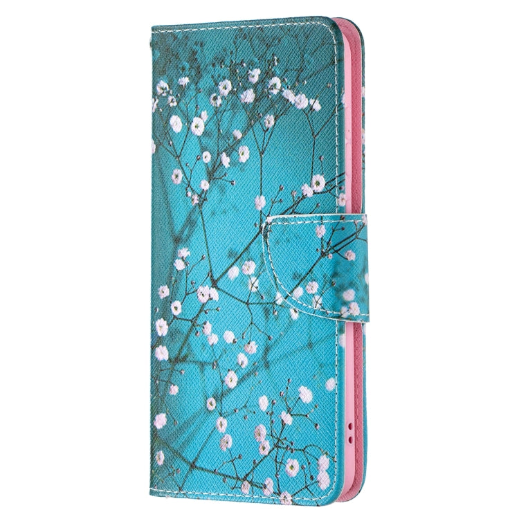 For Samsung Galaxy S21 FE Colored Drawing Pattern Horizontal Flip Leather Case with Holder & Card Slots & Wallet(Plum Blossom) by buy2fix