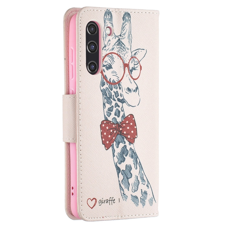 For Samsung Galaxy S21 FE Colored Drawing Pattern Horizontal Flip Leather Case with Holder & Card Slots & Wallet(Deer) by buy2fix