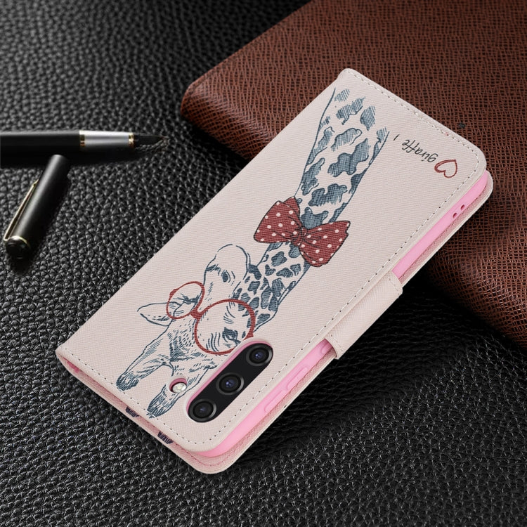 For Samsung Galaxy S21 FE Colored Drawing Pattern Horizontal Flip Leather Case with Holder & Card Slots & Wallet(Deer) by buy2fix