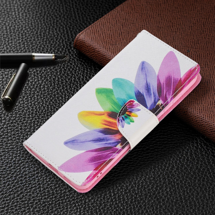 For Samsung Galaxy S21 FE Colored Drawing Pattern Horizontal Flip Leather Case with Holder & Card Slots & Wallet(Sun Flower) by buy2fix