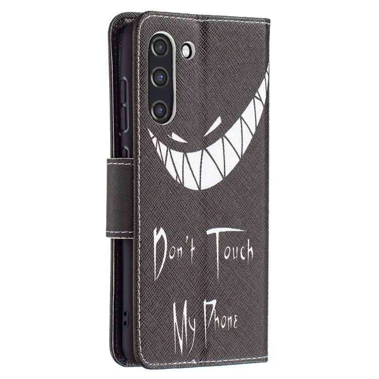 For Samsung Galaxy S21 FE Colored Drawing Pattern Horizontal Flip Leather Case with Holder & Card Slots & Wallet(Smirk) by buy2fix