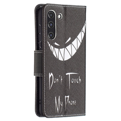 For Samsung Galaxy S21 FE Colored Drawing Pattern Horizontal Flip Leather Case with Holder & Card Slots & Wallet(Smirk) by buy2fix