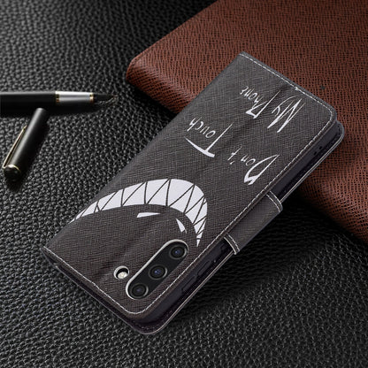 For Samsung Galaxy S21 FE Colored Drawing Pattern Horizontal Flip Leather Case with Holder & Card Slots & Wallet(Smirk) by buy2fix