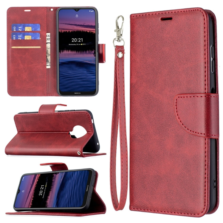 For Nokia G20 / G10 Retro Lambskin Texture Pure Color Horizontal Flip PU Leather Case with Holder & Card Slots & Wallet & Lanyard(Red) by buy2fix