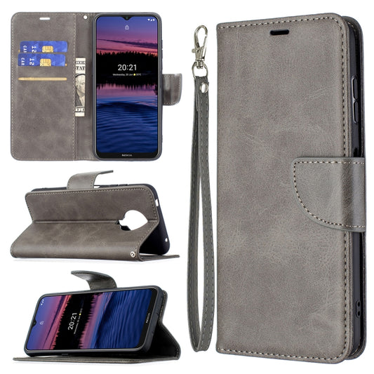 For Nokia G20 / G10 Retro Lambskin Texture Pure Color Horizontal Flip PU Leather Case with Holder & Card Slots & Wallet & Lanyard(Grey) - Nokia Cases by buy2fix | Online Shopping UK | buy2fix