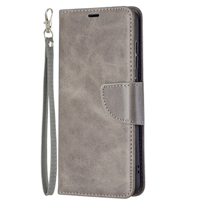 For Samsung Galaxy S21 FE Retro Lambskin Texture Pure Color Horizontal Flip PU Leather Case with Holder & Card Slots & Wallet & Lanyard(Grey) by buy2fix