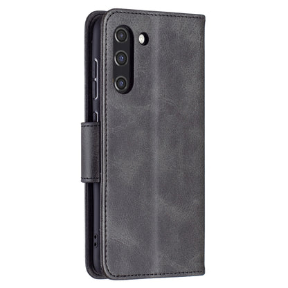 For Samsung Galaxy S21 FE Retro Lambskin Texture Pure Color Horizontal Flip PU Leather Case with Holder & Card Slots & Wallet & Lanyard(Black) by buy2fix
