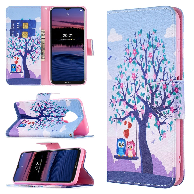 For Nokia G20 / G10 Colored Drawing Pattern Horizontal Flip Leather Case with Holder & Card Slots & Wallet(Owl) by buy2fix