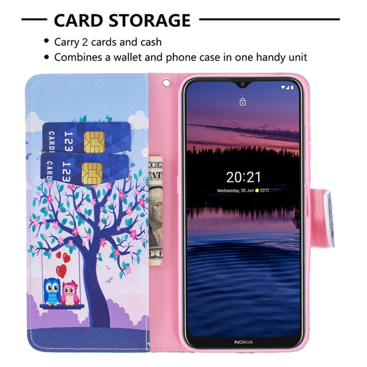 For Nokia G20 / G10 Colored Drawing Pattern Horizontal Flip Leather Case with Holder & Card Slots & Wallet(Owl) by buy2fix