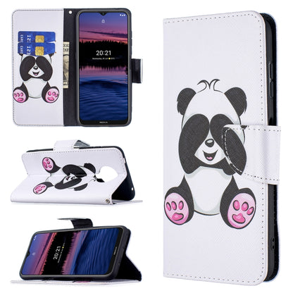 For Nokia G20 / G10 Colored Drawing Pattern Horizontal Flip Leather Case with Holder & Card Slots & Wallet(Panda) by buy2fix
