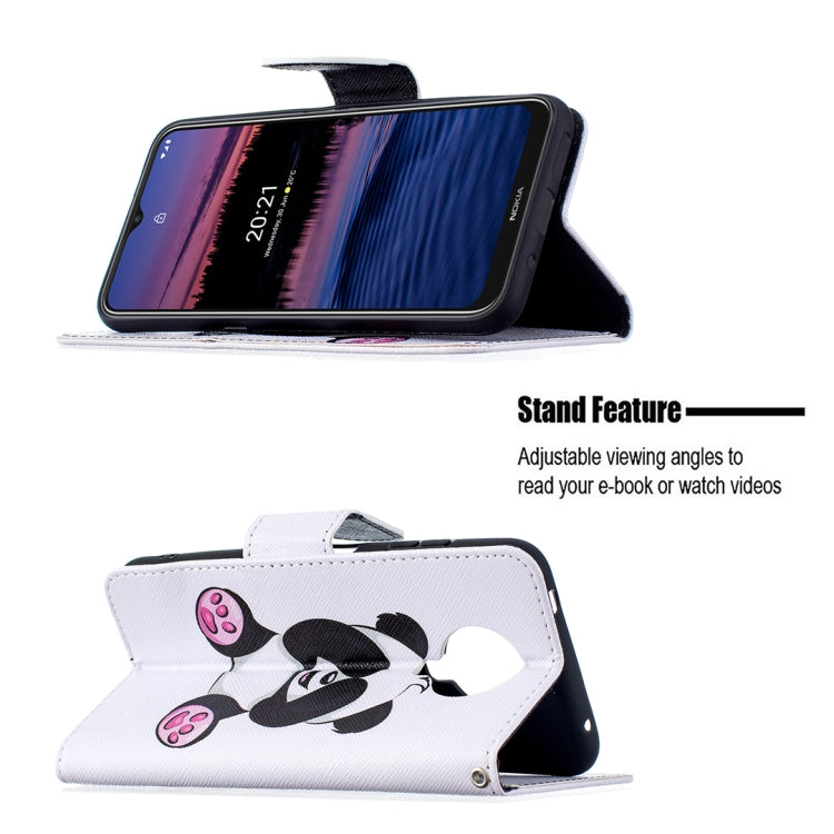 For Nokia G20 / G10 Colored Drawing Pattern Horizontal Flip Leather Case with Holder & Card Slots & Wallet(Panda) by buy2fix