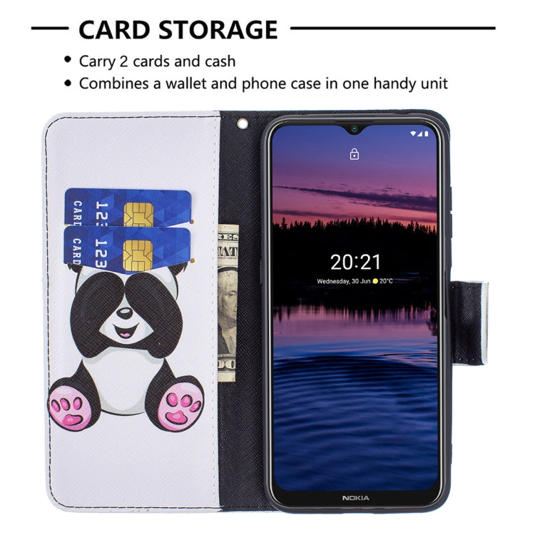 For Nokia G20 / G10 Colored Drawing Pattern Horizontal Flip Leather Case with Holder & Card Slots & Wallet(Panda) by buy2fix
