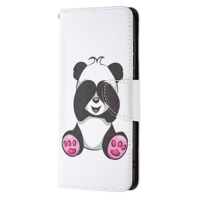 For Samsung Galaxy S21 FE Colored Drawing Pattern Horizontal Flip Leather Case with Holder & Card Slots & Wallet(Panda) - Galaxy Phone Cases by buy2fix | Online Shopping UK | buy2fix