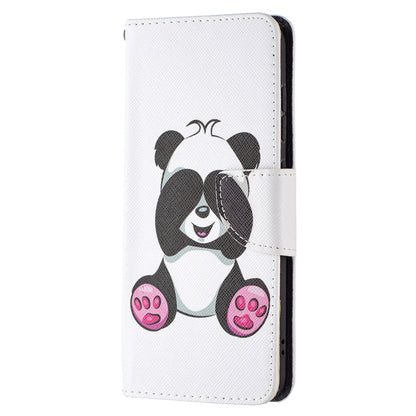 For Samsung Galaxy S21 FE Colored Drawing Pattern Horizontal Flip Leather Case with Holder & Card Slots & Wallet(Panda) - Galaxy Phone Cases by buy2fix | Online Shopping UK | buy2fix