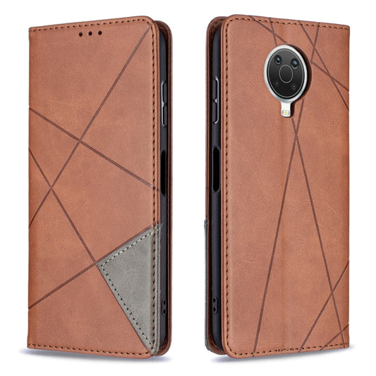 For Nokia G20 / G10 Rhombus Texture Horizontal Flip Magnetic Leather Case with Holder & Card Slots & Wallet(Brown) by buy2fix