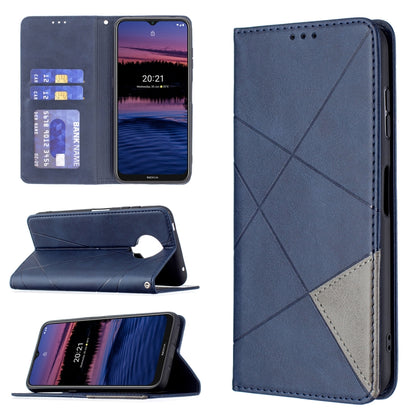 For Nokia G20 / G10 Rhombus Texture Horizontal Flip Magnetic Leather Case with Holder & Card Slots & Wallet(Blue) by buy2fix