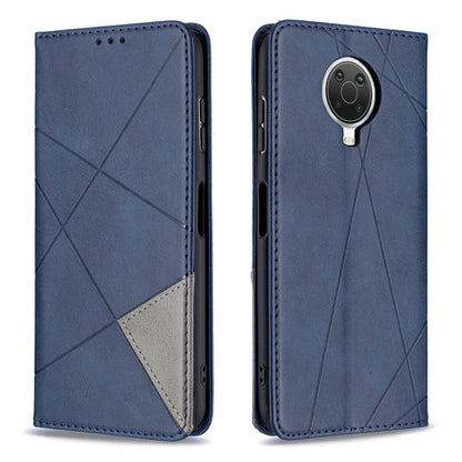 For Nokia G20 / G10 Rhombus Texture Horizontal Flip Magnetic Leather Case with Holder & Card Slots & Wallet(Blue) by buy2fix