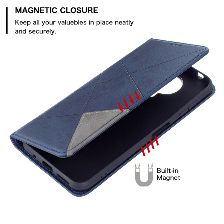 For Nokia G20 / G10 Rhombus Texture Horizontal Flip Magnetic Leather Case with Holder & Card Slots & Wallet(Blue) by buy2fix