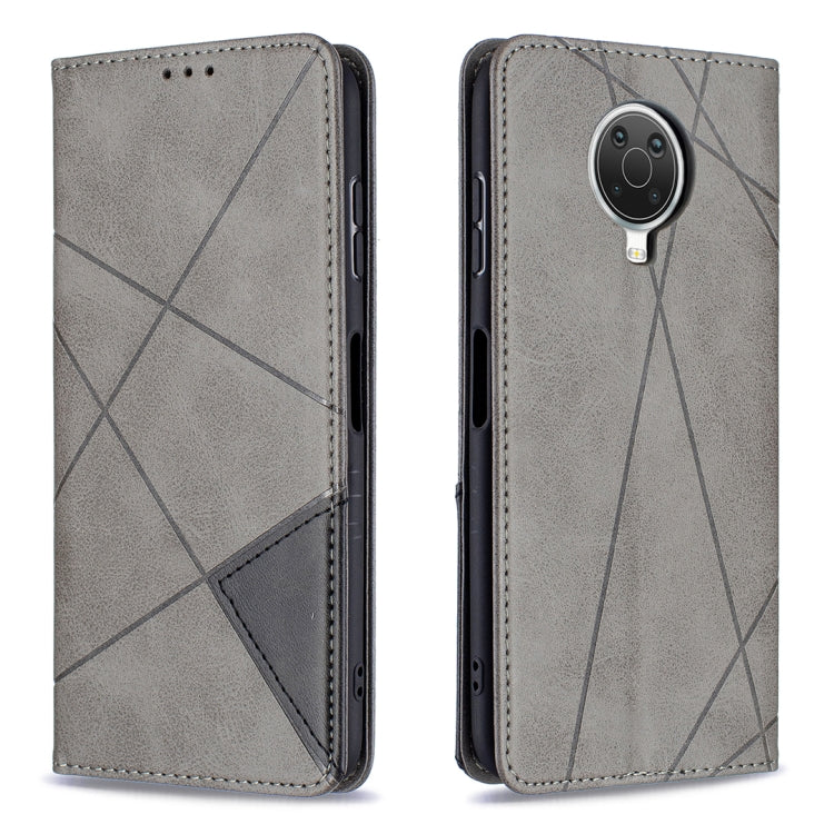 For Nokia G20 / G10 Rhombus Texture Horizontal Flip Magnetic Leather Case with Holder & Card Slots & Wallet(Grey) by buy2fix