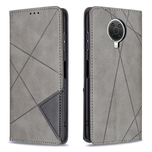 For Nokia G20 / G10 Rhombus Texture Horizontal Flip Magnetic Leather Case with Holder & Card Slots & Wallet(Grey) by buy2fix