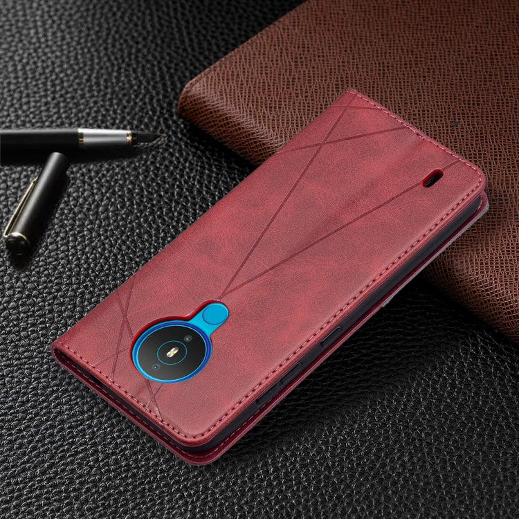 For Nokia 1.4 Rhombus Texture Horizontal Flip Magnetic Leather Case with Holder & Card Slots & Wallet(Red) by buy2fix