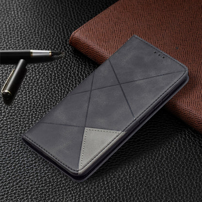For Nokia 1.4 Rhombus Texture Horizontal Flip Magnetic Leather Case with Holder & Card Slots & Wallet(Black) by buy2fix