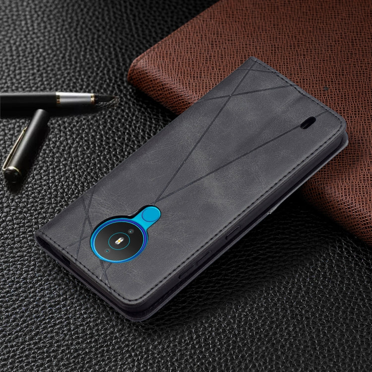 For Nokia 1.4 Rhombus Texture Horizontal Flip Magnetic Leather Case with Holder & Card Slots & Wallet(Black) by buy2fix