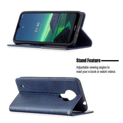 For Nokia 1.4 Rhombus Texture Horizontal Flip Magnetic Leather Case with Holder & Card Slots & Wallet(Blue) by buy2fix