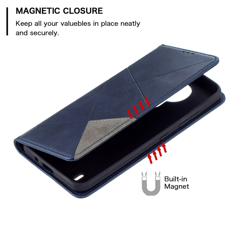 For Nokia 1.4 Rhombus Texture Horizontal Flip Magnetic Leather Case with Holder & Card Slots & Wallet(Blue) by buy2fix