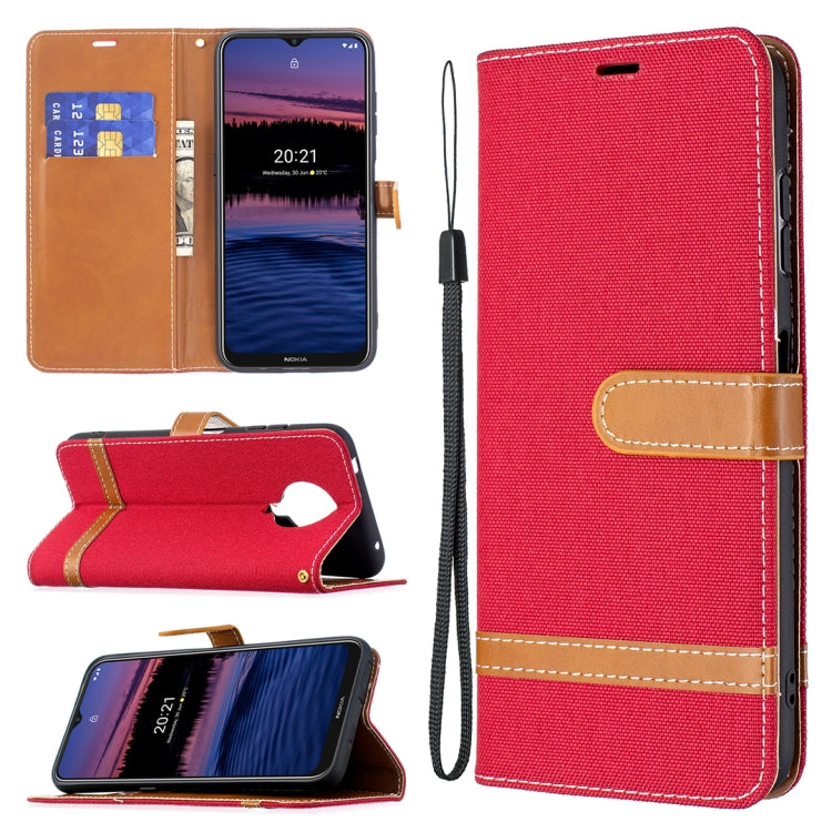 For Nokia G20 / G10 Color Matching Denim Texture Horizontal Flip Leather Case with Holder & Card Slots & Wallet & Lanyard(Red) by buy2fix