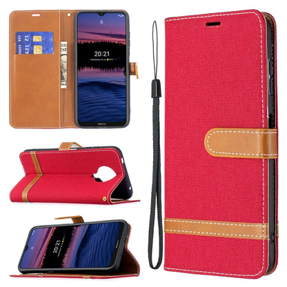 For Nokia G20 / G10 Color Matching Denim Texture Horizontal Flip Leather Case with Holder & Card Slots & Wallet & Lanyard(Red) by buy2fix