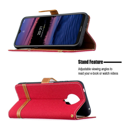 For Nokia G20 / G10 Color Matching Denim Texture Horizontal Flip Leather Case with Holder & Card Slots & Wallet & Lanyard(Red) by buy2fix