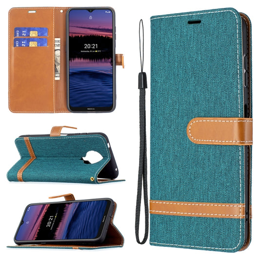 For Nokia G20 / G10 Color Matching Denim Texture Horizontal Flip Leather Case with Holder & Card Slots & Wallet & Lanyard(Green) - Nokia Cases by buy2fix | Online Shopping UK | buy2fix