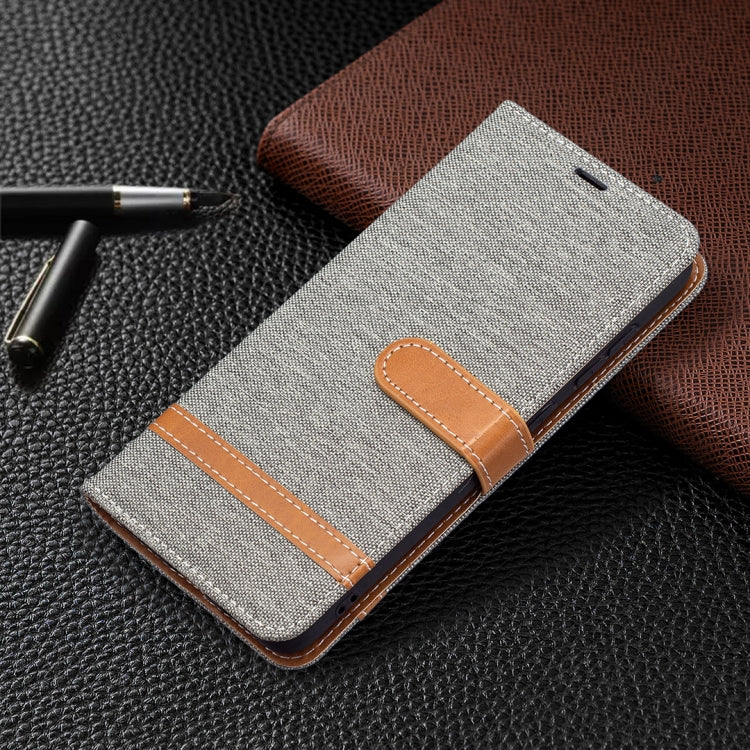 For Samsung Galaxy S21 FE Color Matching Denim Texture Horizontal Flip Leather Case with Holder & Card Slots & Wallet & Lanyard(Grey) by buy2fix