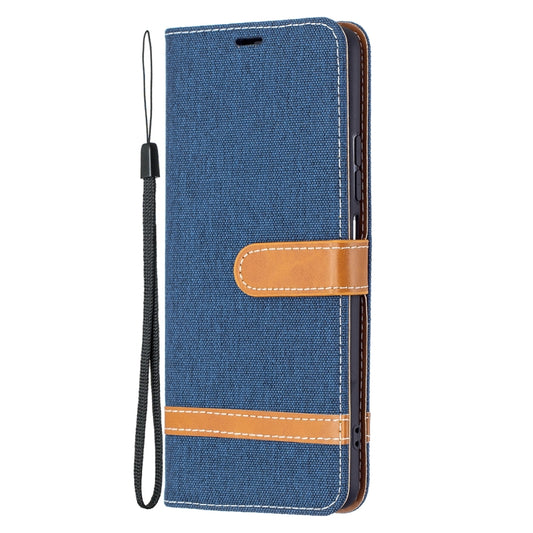 For Xiaomi Mi 11i / Poco F3 / Redmi K40 Color Matching Denim Texture Horizontal Flip Leather Case with Holder & Card Slots & Wallet & Lanyard(Dark Blue) - Xiaomi Cases by buy2fix | Online Shopping UK | buy2fix
