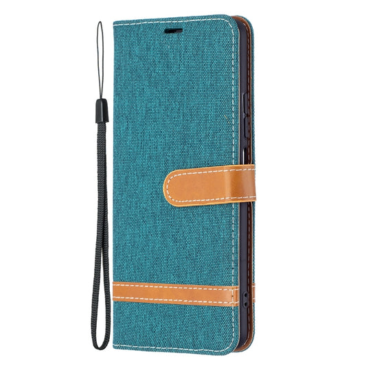 For Xiaomi Mi 11i / Poco F3 / Redmi K40 Color Matching Denim Texture Horizontal Flip Leather Case with Holder & Card Slots & Wallet & Lanyard(Green) - Xiaomi Cases by buy2fix | Online Shopping UK | buy2fix