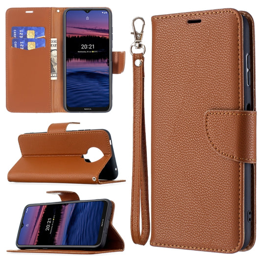 For Nokia G20 / G10 Litchi Texture Pure Color Horizontal Flip Leather Case with Holder & Card Slots & Wallet & Lanyard(Brown) - Nokia Cases by buy2fix | Online Shopping UK | buy2fix