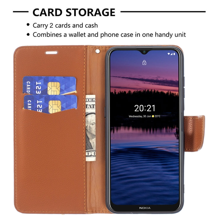 For Nokia G20 / G10 Litchi Texture Pure Color Horizontal Flip Leather Case with Holder & Card Slots & Wallet & Lanyard(Brown) by buy2fix