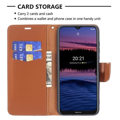 For Nokia G20 / G10 Litchi Texture Pure Color Horizontal Flip Leather Case with Holder & Card Slots & Wallet & Lanyard(Brown) by buy2fix