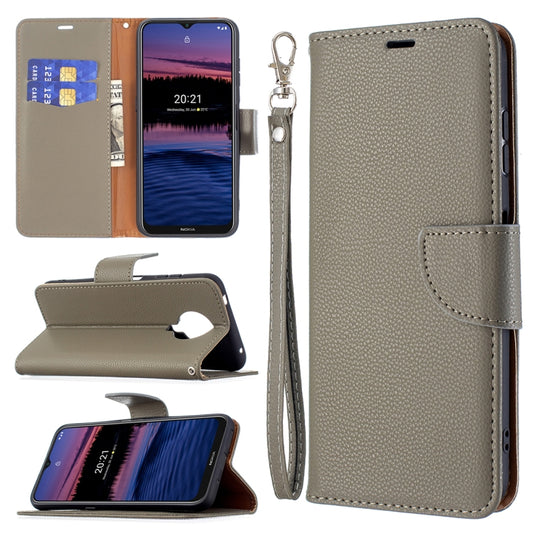 For Nokia G20 / G10 Litchi Texture Pure Color Horizontal Flip Leather Case with Holder & Card Slots & Wallet & Lanyard(Grey) - Nokia Cases by buy2fix | Online Shopping UK | buy2fix