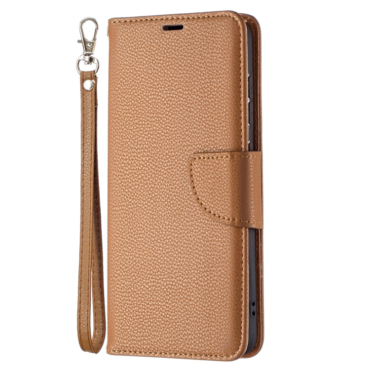 For Samsung Galaxy S21 FE / S21 Lite Litchi Texture Pure Color Horizontal Flip Leather Case with Holder & Card Slots & Wallet & Lanyard(Brown) by buy2fix