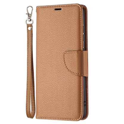 For Samsung Galaxy S21 FE / S21 Lite Litchi Texture Pure Color Horizontal Flip Leather Case with Holder & Card Slots & Wallet & Lanyard(Brown) by buy2fix