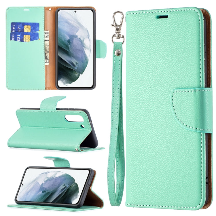 For Samsung Galaxy S21 FE / S21 Lite Litchi Texture Pure Color Horizontal Flip Leather Case with Holder & Card Slots & Wallet & Lanyard(Green) by buy2fix