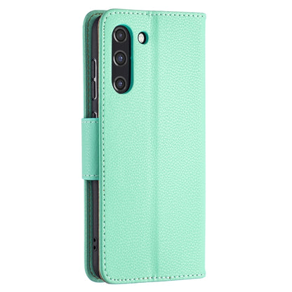 For Samsung Galaxy S21 FE / S21 Lite Litchi Texture Pure Color Horizontal Flip Leather Case with Holder & Card Slots & Wallet & Lanyard(Green) by buy2fix
