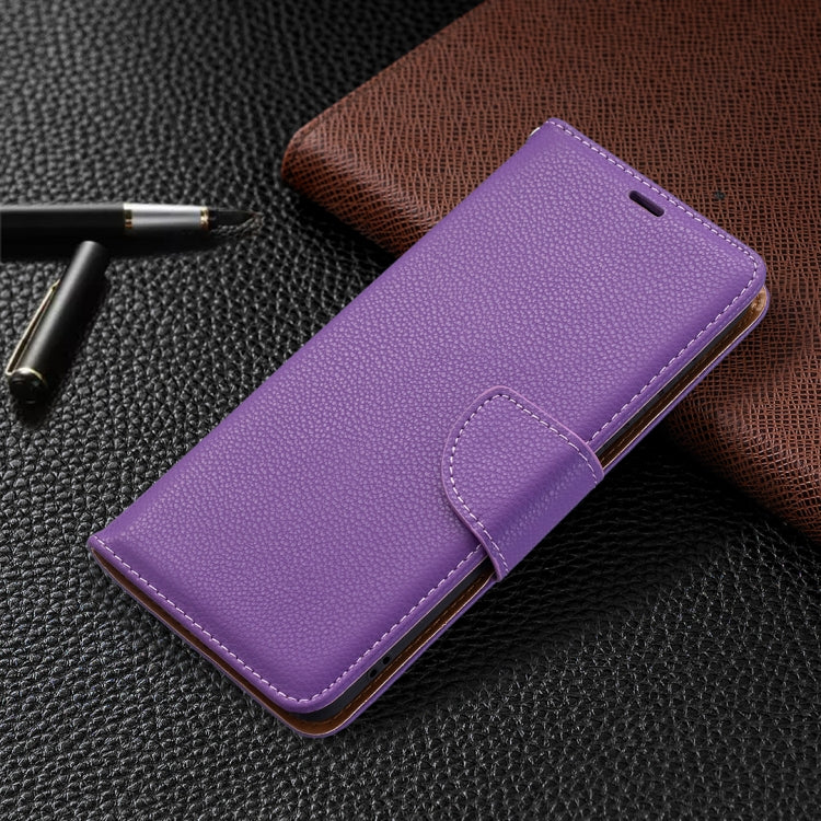 For Samsung Galaxy S21 FE / S21 Lite Litchi Texture Pure Color Horizontal Flip Leather Case with Holder & Card Slots & Wallet & Lanyard(Purple) by buy2fix