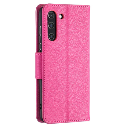 For Samsung Galaxy S21 FE / S21 Lite Litchi Texture Pure Color Horizontal Flip Leather Case with Holder & Card Slots & Wallet & Lanyard(Rose Red) by buy2fix