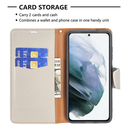 For Samsung Galaxy S21 FE / S21 Lite Litchi Texture Pure Color Horizontal Flip Leather Case with Holder & Card Slots & Wallet & Lanyard(Grey) by buy2fix